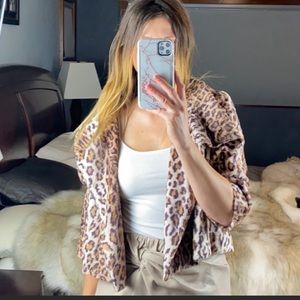 MODA International Victoria’s Secret Leopard Print Vintage Coat Jacket Size S
